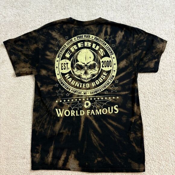 Erebus Haunted House World Famous Tie Dye T-Shirt Skull Gothic‎ Halloween Medium - Picture 1 of 8